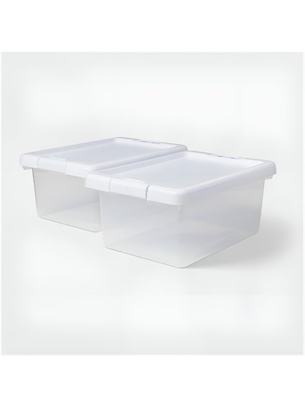 2pk S Latching Clear Storage Bins with White Lid